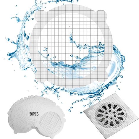 50 patchs anti cheveux pour siphon de douche Filtres jetables pour siphon, couvercles pour douche (1/5)