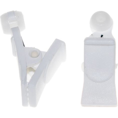 Ranas blancas con un pequeño rodillo lateral para rieles de techo, 50 piezas, para cortinas (1/5)