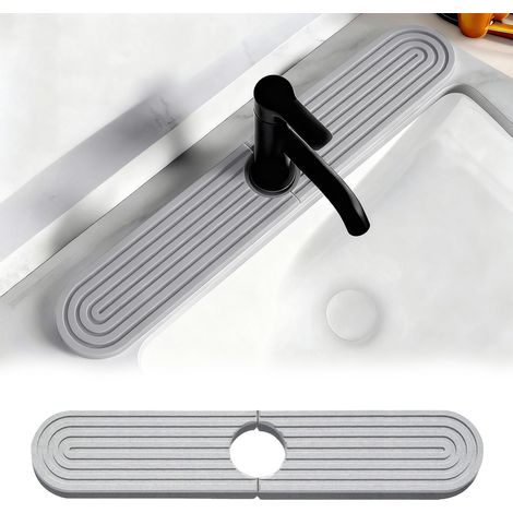 Tapis Absorbant pour Robinet de Cuisine, 60 X 10 cm (Gris Clair) TapisRobinet Evier Cuisine Absorbants, AntidérapantTapis Evier Diatomite, Convient pour les Cuisines et les Salles de Bains (1/5)