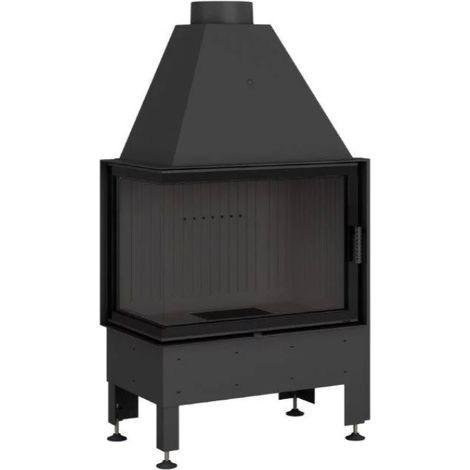 Estufa de leña de esquina Volcano 2L/PT-S negro 73 cm - Ángulo: Izquierdo