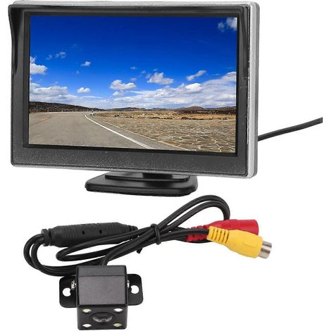 Kit caméra de recul avec moniteur 5 pouces V1 V2, entrée vidéo haute définition 12–24 V pour véhicules