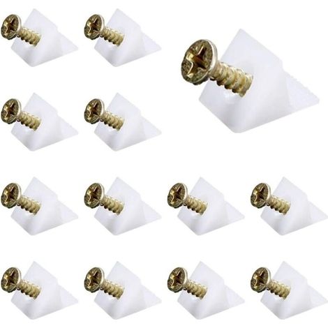 100 Pcs Fixation Tiroir Connecteur Arrière Stabilisateurs Fixation Etagere Armoire Fond de Tiroir Réparer Les Cales pour Meubles, Bibliothèques, Tiroirs, Armoires (Avec Vis) (1/5)