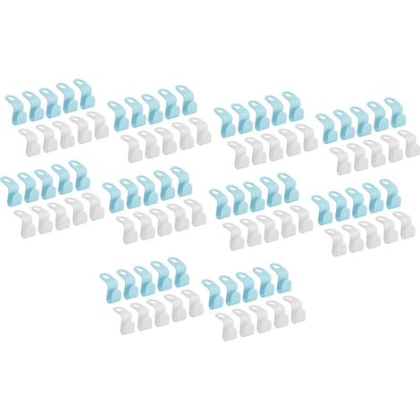 Lot de 100 crochets de fixation pour cintres, gain de place et rangement pour vêtements. (1/5)