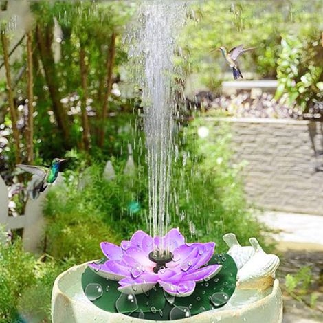 Fontaine Solaire Extérieure - Fontaine à Eau de Cour Jardin Patio - Sans Câble - 18 x 18 x 5,5 cm - 300 g (1/5)