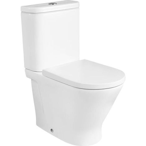 ROCA THE GAP ROUND Inodoro Rimless Compacto Completo - Alimentación Inferior - Asiento: NORMAL - ref: A3420N7000+A3410N0000+A801D20001