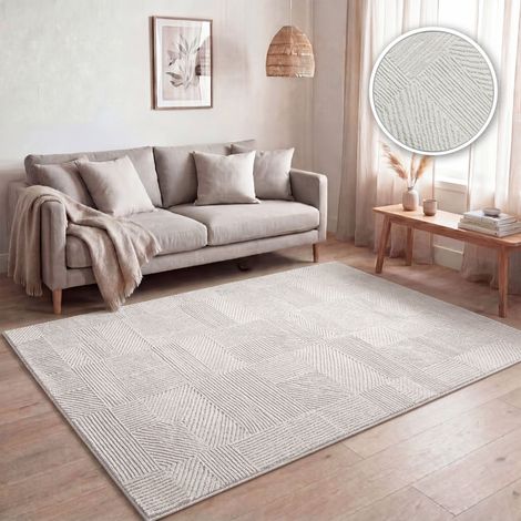 Paco Home Teppich Wohnzimmer, moderne geometrisch abstrakte Muster, 3D-Effekt 80x250 cm