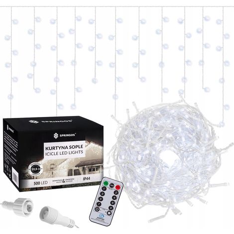 LUCI TENDA LUMINOSA 500 LED BIANCHE TELECOMANDO 22,5m (1/5)