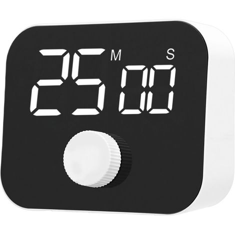 Minuteur numérique magnétique de bureau avec compte à rebours et compte à rebours LED multifonction électronique pour la méditation, les pauses d'étude et l'heure du thé. Tableau blanc. (1/5)