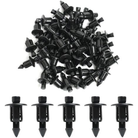 QORVA-50 Pièces Rivet en Plastique 6mm Vélo Carénage Garniture Panneau Fixations Pinces, Clips de Fixation, Clips de Carénage pour Yamaha, Kawasaki, Suzuki