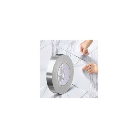 1 Stück (2 cm x 50 m, silber) Selbstklebendes, dekoratives Fliesenband, wasserfestes Fugenband, für Böden, Wände, Decken, Türen und Fenster, Heimdekoration - Crezuo (1/4)