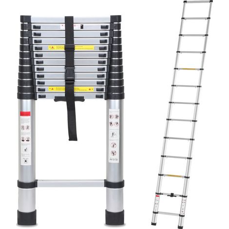 SWANEW Scala telescopica 5M Scala multifunzionale in alluminio Scala semplice Scala polivalente Scala estensibile Scalable in alta qualità 150KG (1/5)