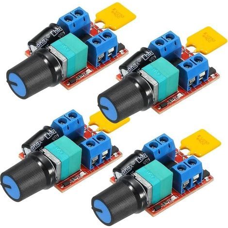 4pcs Mini Moteur Contrôleur de Vitesse,PWM Regulateur de Vitesse,DC 5V-35V 5A Réglable PWM Commutateur,6V 12V 24V Interrupteur Variateur de Vitesse avec Indicateur LED (1/5)