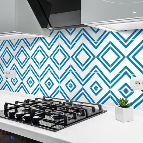 Sticker Mural Carrelage adhésif Cuisine Salle de Bain - 24 STICKERS CARREAUX DE CIMENT AZULEJOS FIORA - 24stickers10x10cm (1/5)