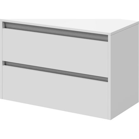 Wholesale Domestic City Gloss White 800mm Wall Mounted Vanity Unit for Countertop Basins with 2 Drawers (1/5)