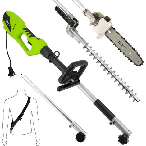 Taille haie - Elagueuse sur perche électrique 900W - Outil multifonctions 2en1 - Longueur de coupe 41cm - Rallonge 50cm