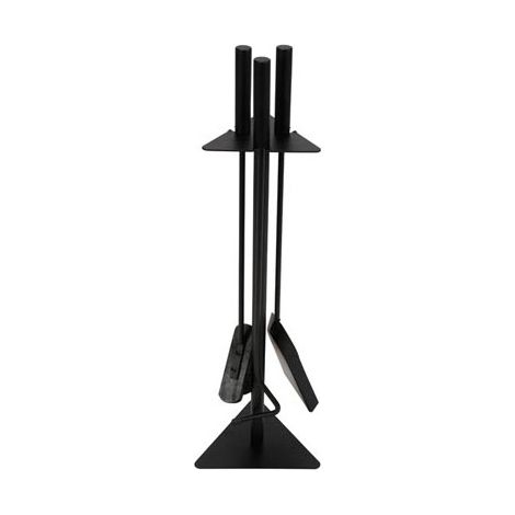 Serviteur de cheminée triangulaire en acier 3 accessoires (1/2)