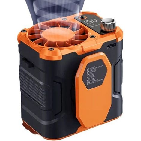 Ventilateur de ceinture rechargeable USB 10000 mAh, ventilateur portable avec clip 3 vitesses pour camping, randonnée, chantier