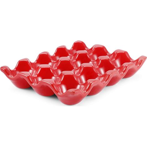 Support À Œufs En Céramique - Lot De 12 - Blanc - Rangement Antidérapant - Cuisine Et Réfrigérateur (1/5)