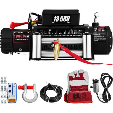 Mophorn – Treuil électrique 12V 13500Lb – Câble acier 24m – Commande sans fil – Train d'engrenage 4 voies – Pour récupération lourde (1/5)