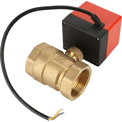24 V DC 2-Wege-3-Draht-Motorkugelhahn aus Messing, elektrisches Ventil DN40 G1-1/2" (1/5)
