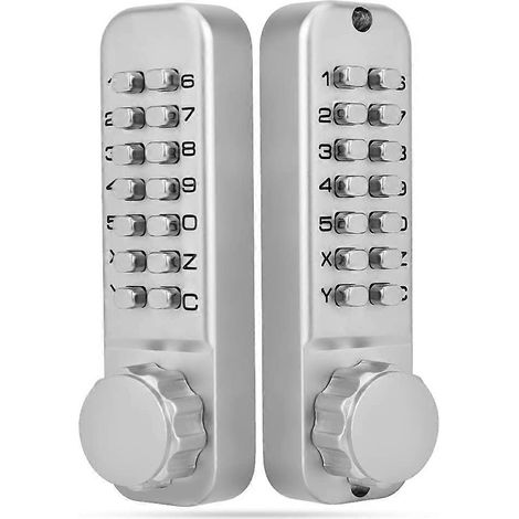 Serrure à clé mécanique, clavier à 14 chiffres, serrure de porte de sécurité à code 4-7 chiffres (1/5)