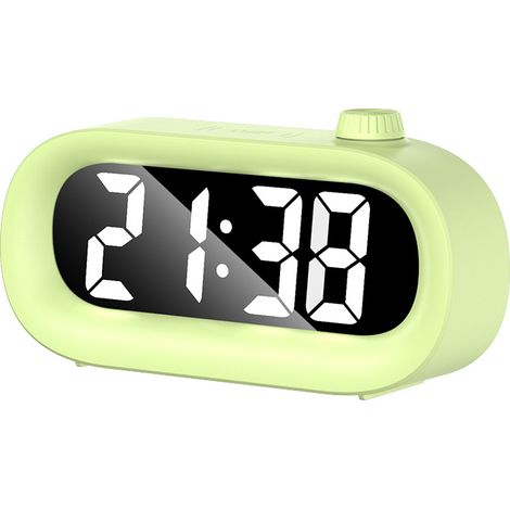 Réveil électronique LED, minuteur visuel de bureau, grand écran, alarme sonore - Rechargeable, vert clair (1/3)