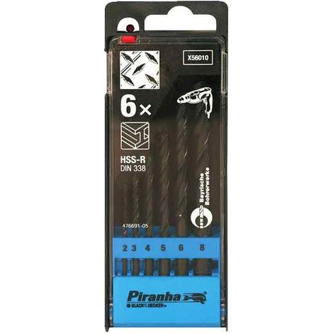 Punte per metallo set da 6 pz 2-8 mm Hss Black and decker