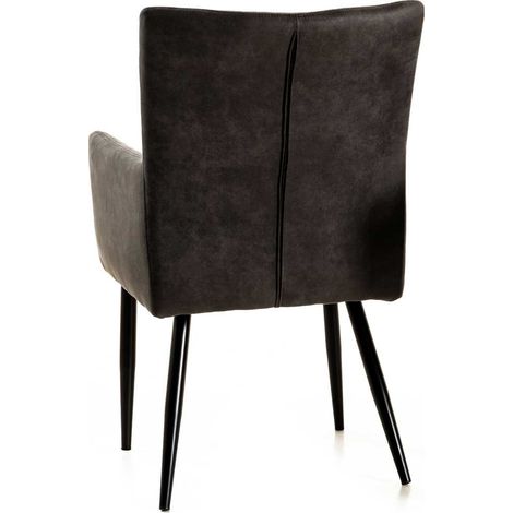 Chaise de salle à manger moderne en tissu gris (lot de 2) Martial (1/3)