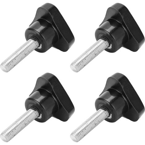 10 Poignées de serrage triangulaires M5x20x20, vis moletée à tête cylindrique, écrou de blocage, poignée de tour, poignée de maintien pour machine, lot de 10 pièces (1/5)