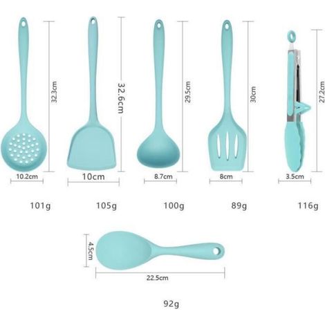 Ustensiles De Cuisine En Silicone - Résistant Jusqu'à 260 °C - Pour Casseroles Et Poêles - 5 Pièces (1/4)