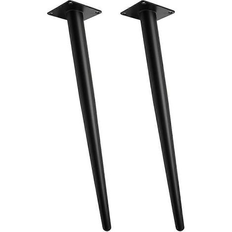 Deux pieds de table en métal, pieds de meubles fuselés, adaptés au remplacement des pieds de tables, chaises, bureaux et armoires. (1/5)
