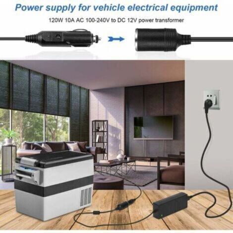 NALOOKAMIC  Convertisseur 220V 12V, Adaptateur Prise Allume-Cigare Secteur Electrique 120W, 10A Ac À Dc Adaptateur Ha,TRIMEC