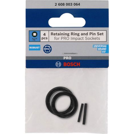 Bosch Haltering und Stift für PRO Impact Steckschlüsseleinsätze, 1/4 Zoll, 4‑tlg. - 2608003064 (1/2)