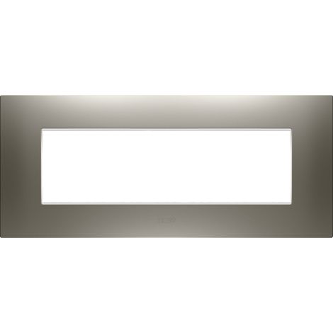 PLAQUE EGO RECTANGULAIRE 7 MODULES ACIER GEWISS GW16007ST