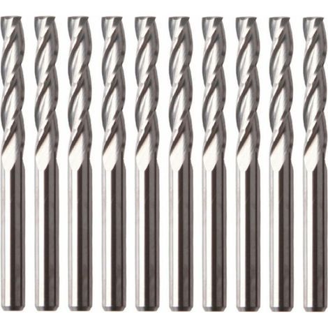 HONORNIC - 10 pièces de fraise en acier au tungstène sans couteau de machine à graver (fraise à trois tranchants 3.175x22) (1/5)