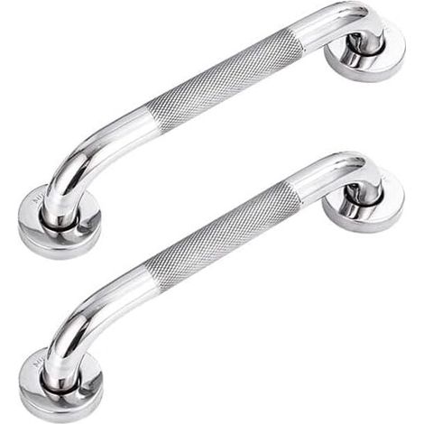 Lot de 2 barres d'appui de salle de bain en acier inoxydable 304 avec poignée antidérapante,pour baignoire,toilettes, salle de bain, rampe d'escalier (1/4)