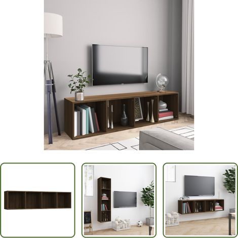 TV-Schrank - Bücherschrank/TV-Schrank Eichen-Optik 143x30x36cm Holzwerkstoff (1/5)