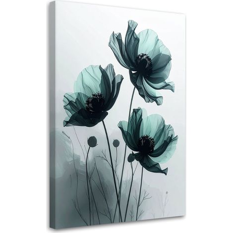 Bild auf Leinwand Grüne zarte botanische Blumen 80x120