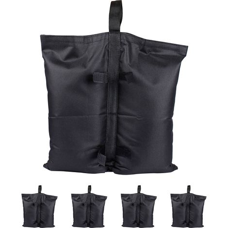 Pavillon Sandsack zum Befüllen 37 x 35 cm 600D Oxford Gewebe - 4er Set - Doppel Gewicht mit Klettverschluss für Aufstellpavillon