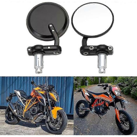 Embouts de guidon ronds pour motos 7/8" (22 mm), rétroviseurs compatibles avec les motos de route, sportives et cruisers