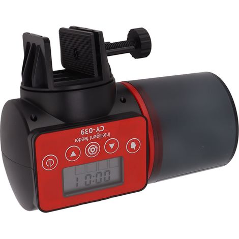 Distributeur automatique de nourriture pour poissons de grande capacité (200 ml), avec minuterie intelligente et affichage, idéal pour les week-ends de vacances. (1/5)