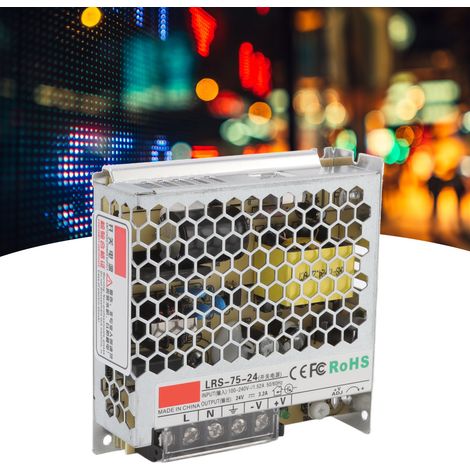 Fuente de alimentación conmutada de 24 V y 3,2 A con transformador de cobre puro para aplicaciones militares e industriales. (1/5)