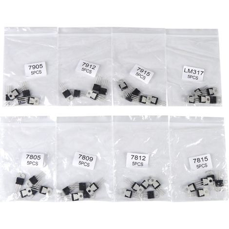 Jeu de Transistors, Kit de Transistors 8 Types, Réparation 40 Pièces pour Passe-temps électronique Audio-vidéo.