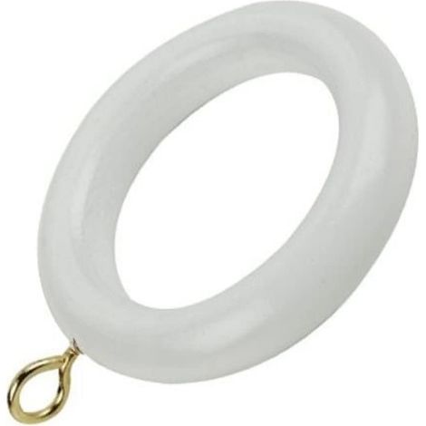 en bois Tringle à rideau Rod Anneaux avec vis Eye, diamètre intérieur 48 mm (1,15/40,6 cm) de diamètre extérieur 70 mm (2.3/10,2 cm) – Blanc, Lot de 24