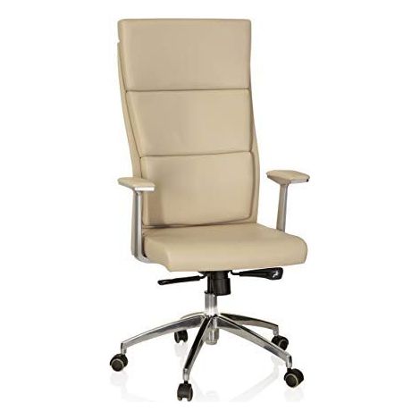 Siège de bureau / Fauteuil de direction MONZA 20, cuir beige hjh OFFICE