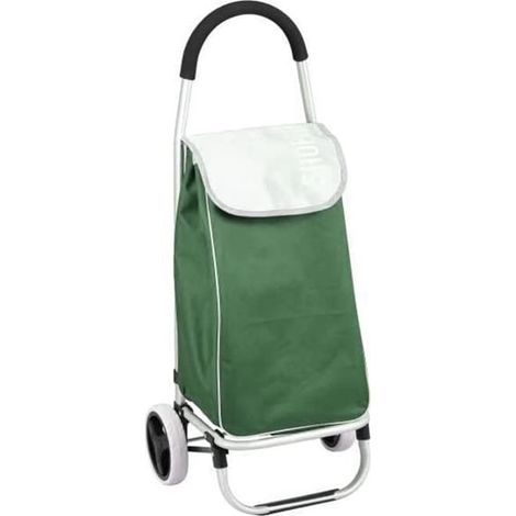 Carrello spesa in alluminio pieghevole con 2 ruoteda - Capacità massima di 45 Litri e peso sostenibile di 30 Kg - Verde (1/3)