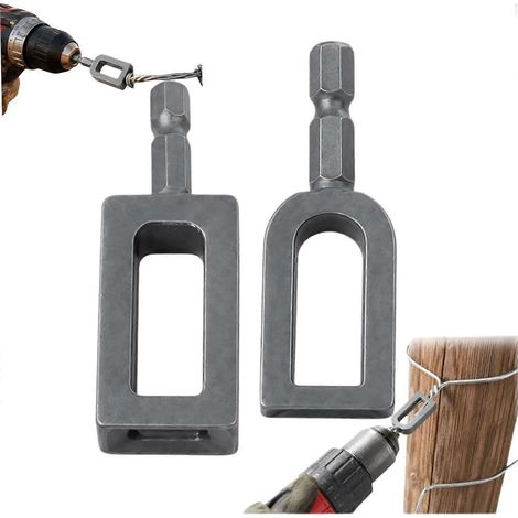 2 piècesOutil de torsion de fil pour perceuse, lot de 2 outils de torsion de fil pour perceuse électrique avec tige hexagonale de 6,35 mm (1/4"), accessoire de torsion de fil d'acier robuste pour la r (1/5)