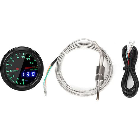 Jeffergarden Voiture 2in température d'échappement EGT jauge compteur pointeur affichage LED numérique Kit de compteur universel (1/5)
