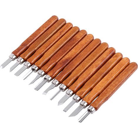 Set mit 12 Holzmeißeln zum Schnitzen, Schneidwerkzeuge für Holzbearbeitungs- und Heimwerkerprojekte. (1/5)