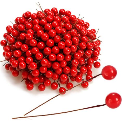 Décoration de Dispersion 150x, Branches décoratives avec Baies, brins décoratifs à Disperser comme Fournitures d'artisanat, embellir des Cadeaux (150 pièces - Fruits Rouges) (1/5)